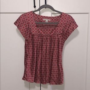Banana Republic Silk Petite X-Small Geometric Top